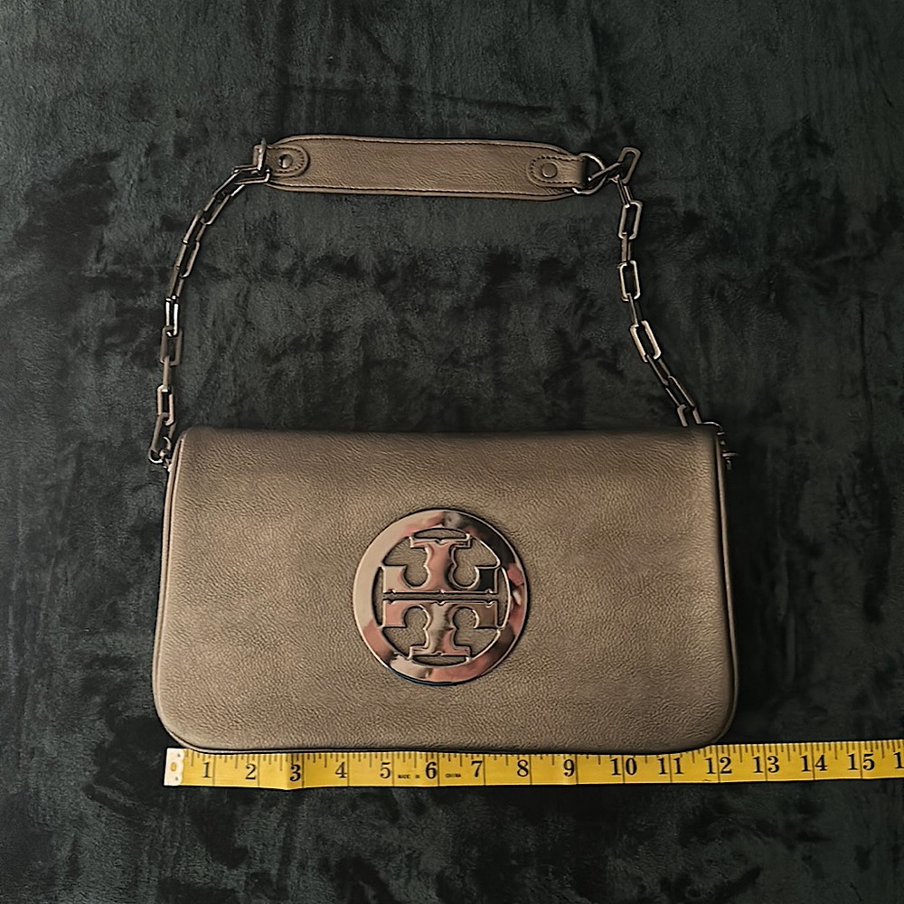 Tory Burch Gun-Metal Large Shoulder Bag/Purse